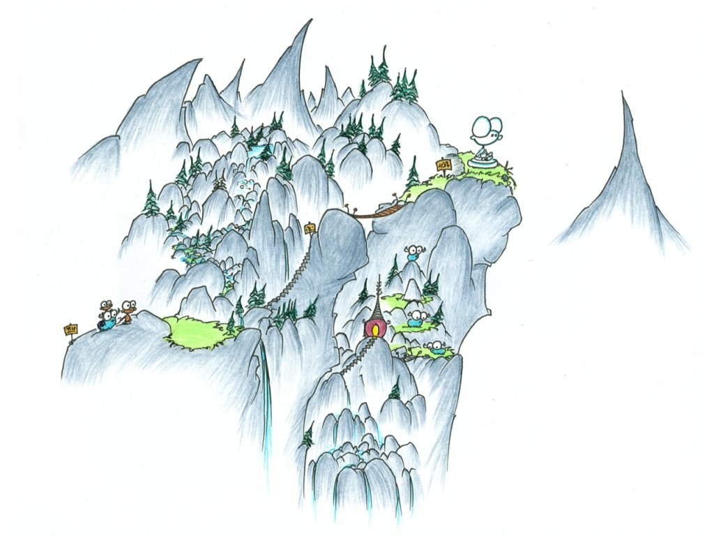 mountain village illustration