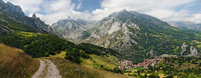 Mountain village in a valley