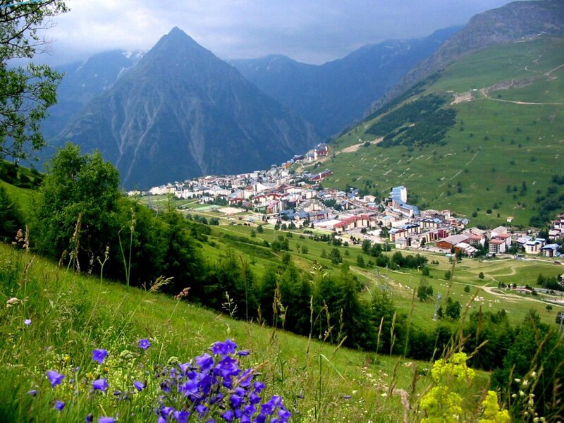 Mountain village in a valley