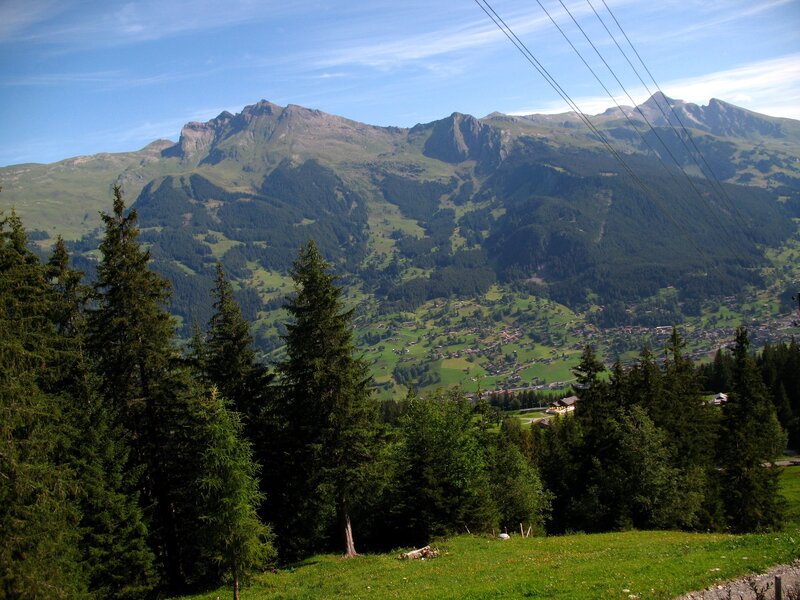 mountain village in alpine valley