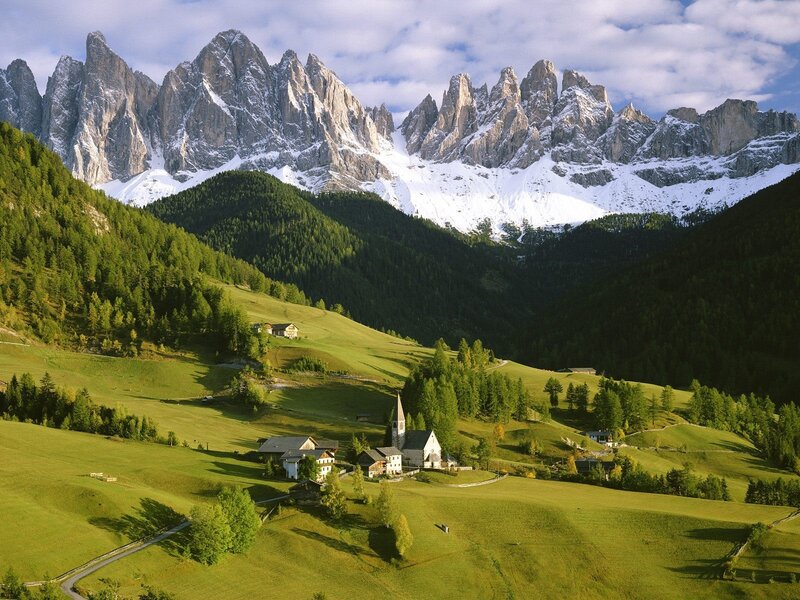 Mountain village in the Alps