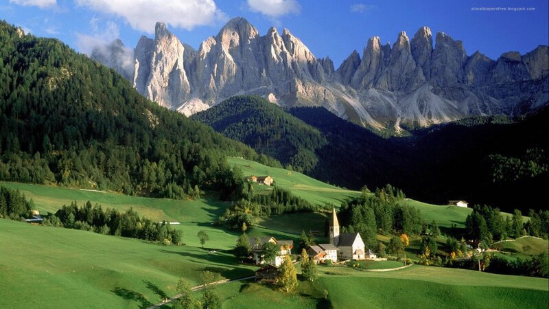 Mountain village in the Alps