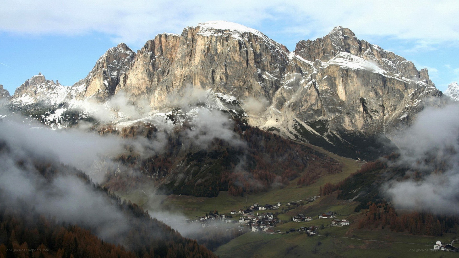 Mountain village in the Alps