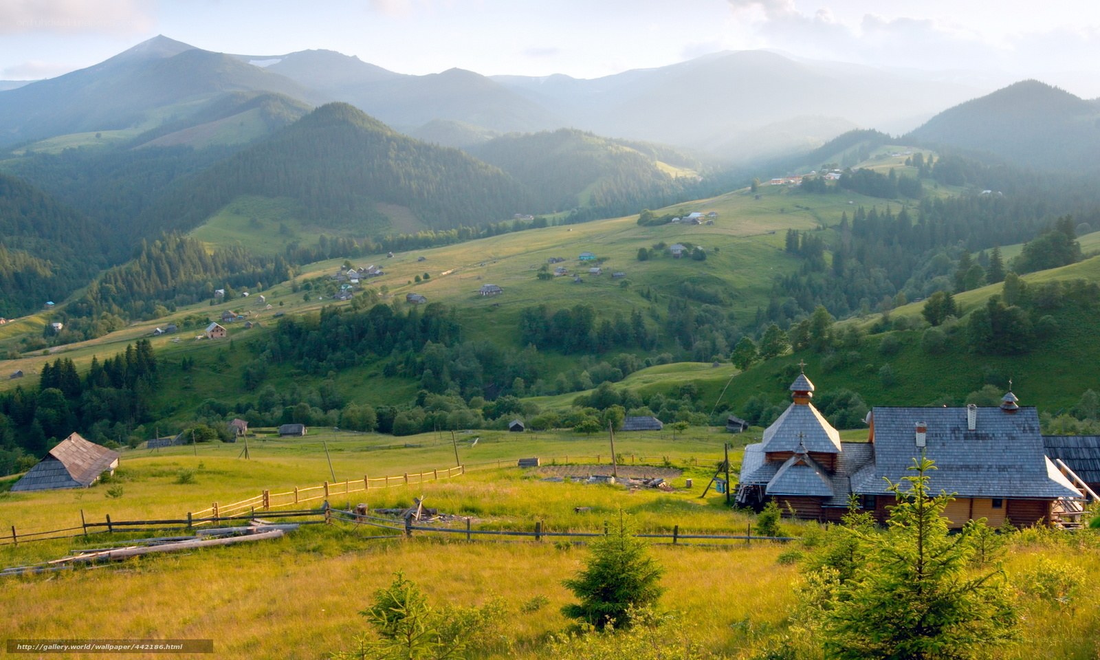 Mountain village in the Carpathians