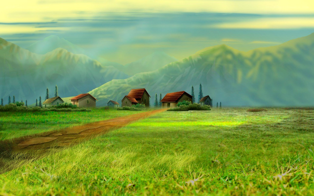 Mountain village landscape
