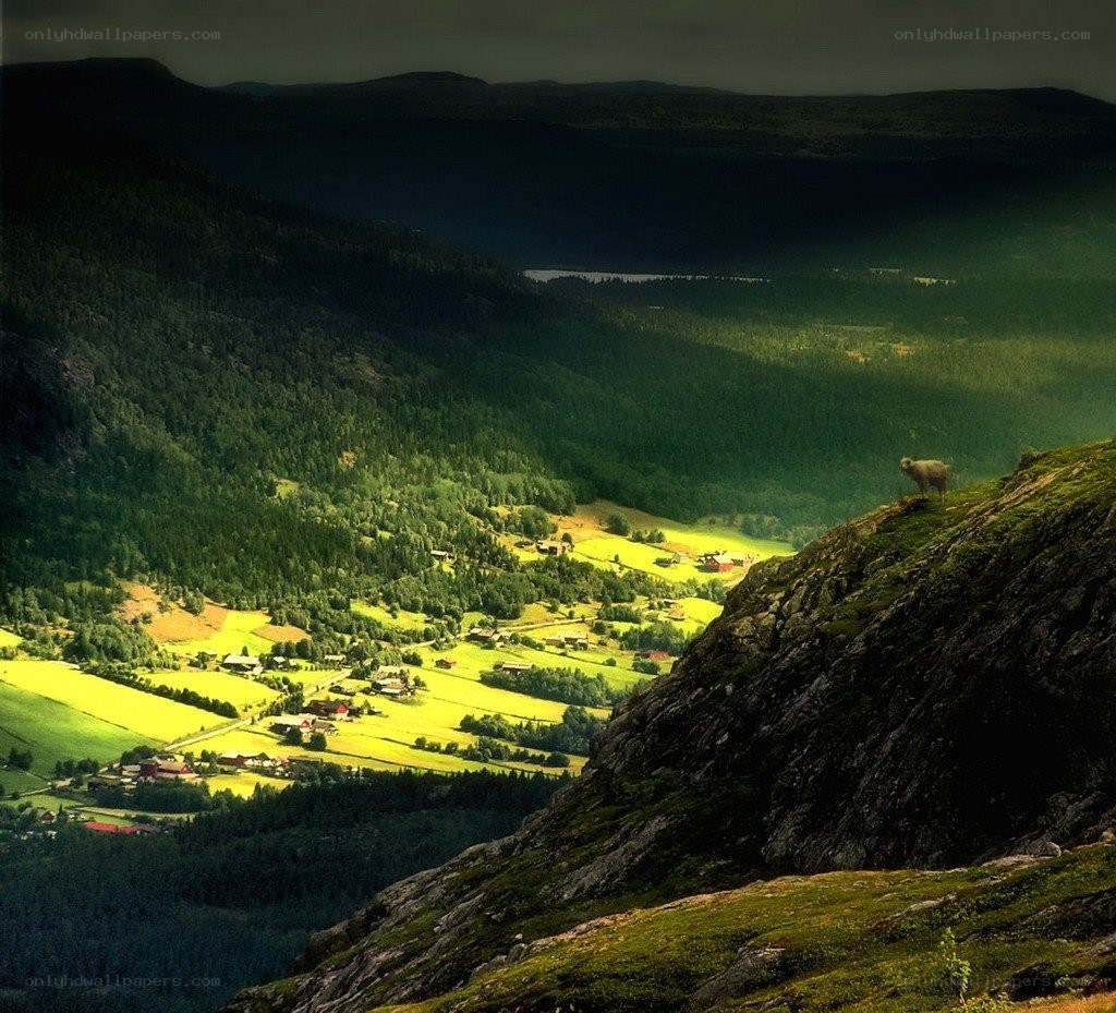 Mountain village landscape