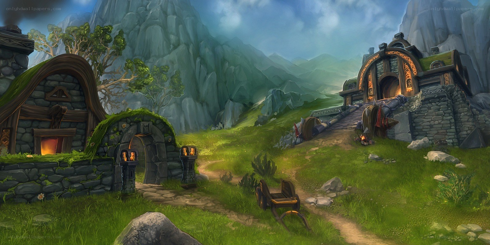 Mountain village landscape