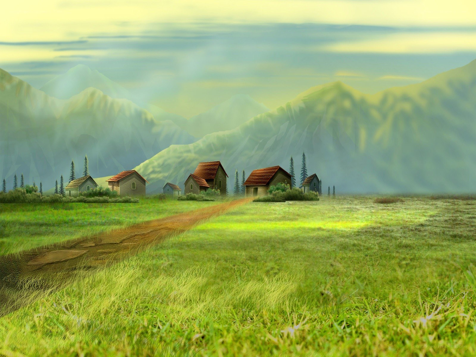 Mountain village landscape