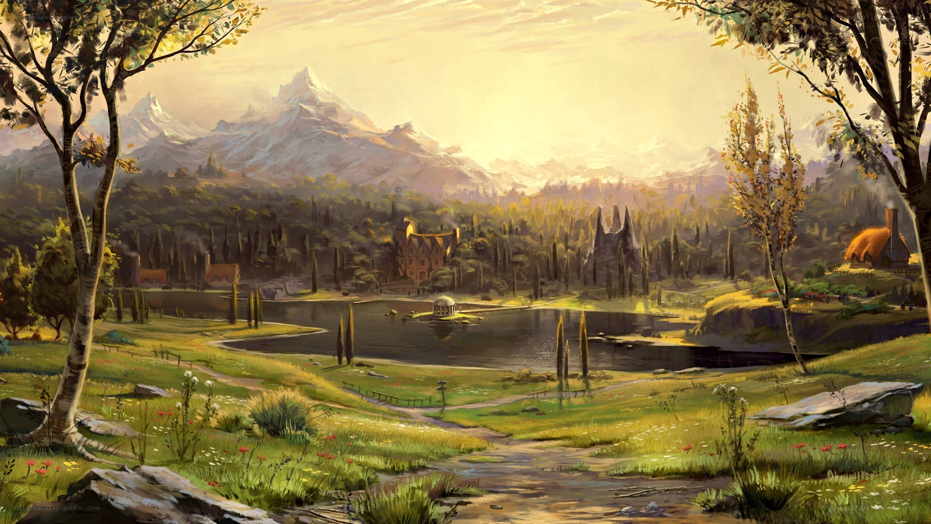 Mountain village landscape
