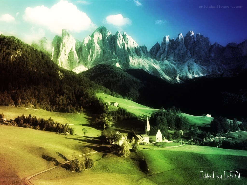 Mountain village landscape