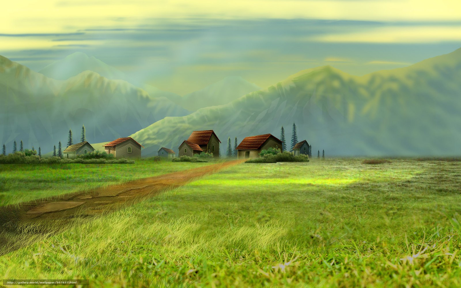 Mountain village landscape