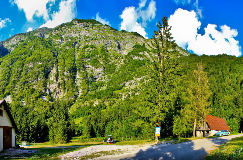 Mountain Village Scene — Green, Serene, Afternoon