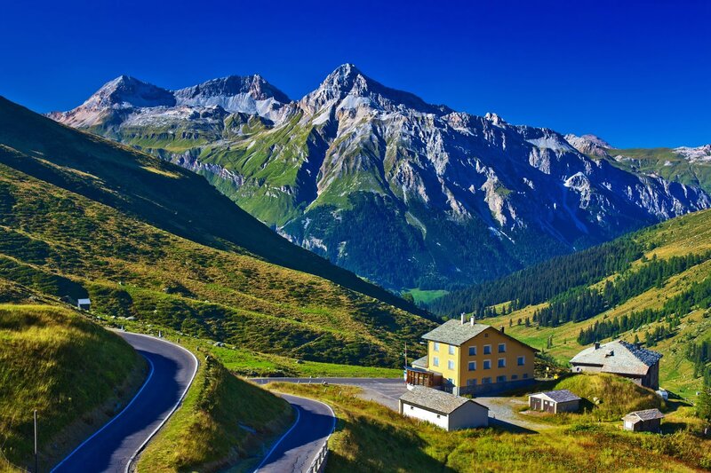 Mountain Village with Road