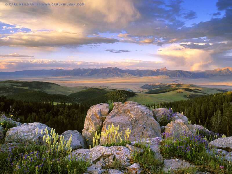 Mountain vista at sunset