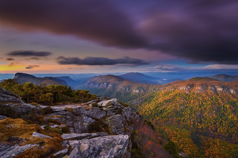 Mountain Vista at Sunset — Purple