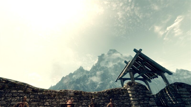 mountain vista from stone wall