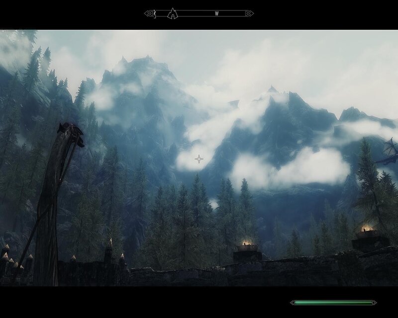 mountain vista in skyrim