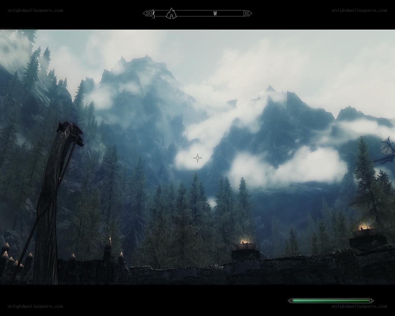 mountain vista in skyrim