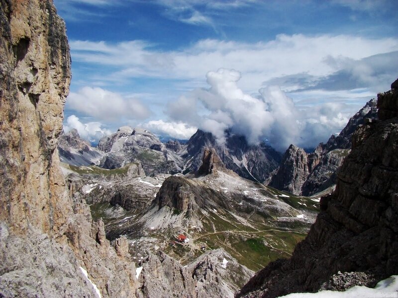 mountain vista with clouds