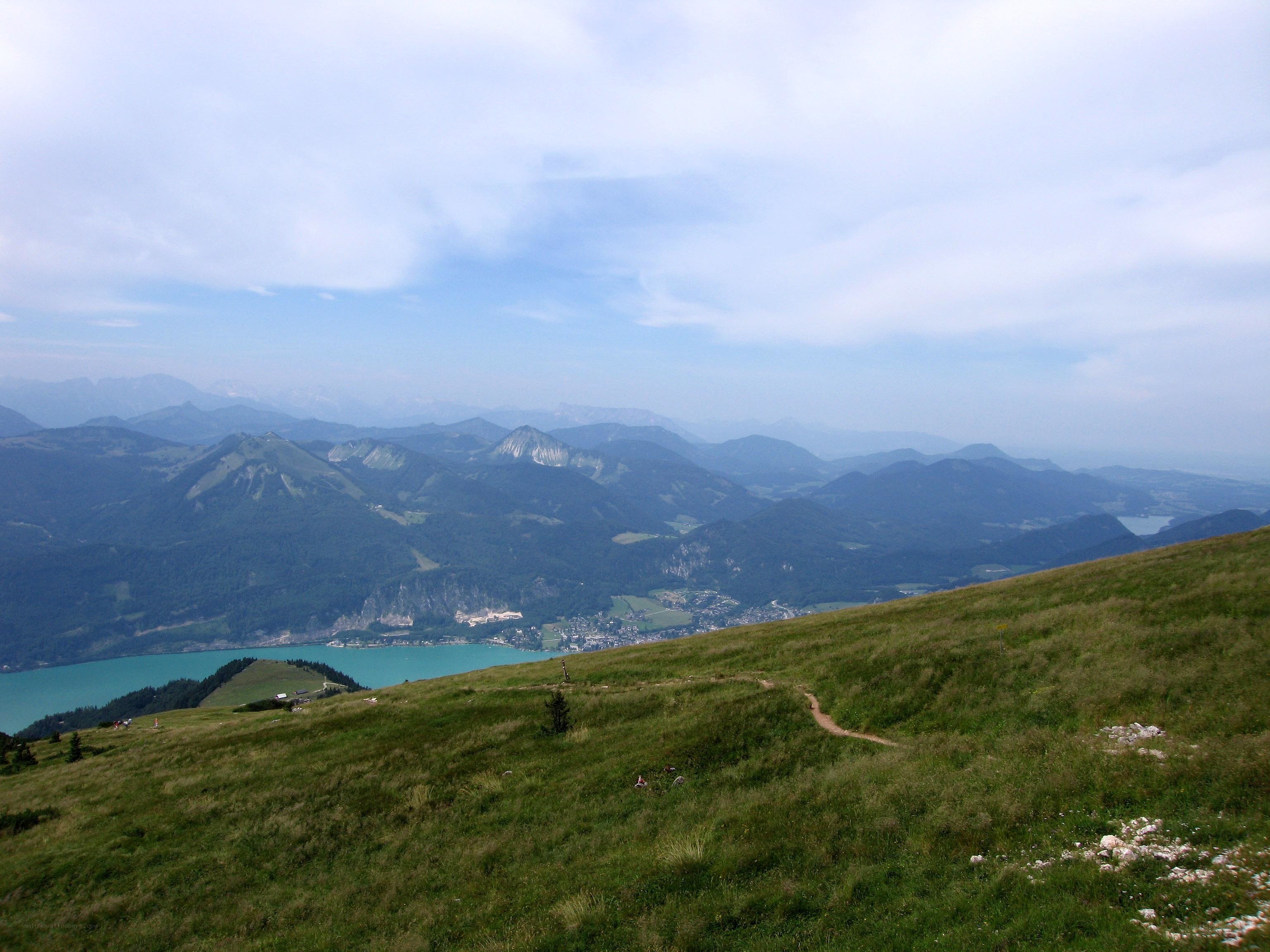 mountain vista with lake and valley