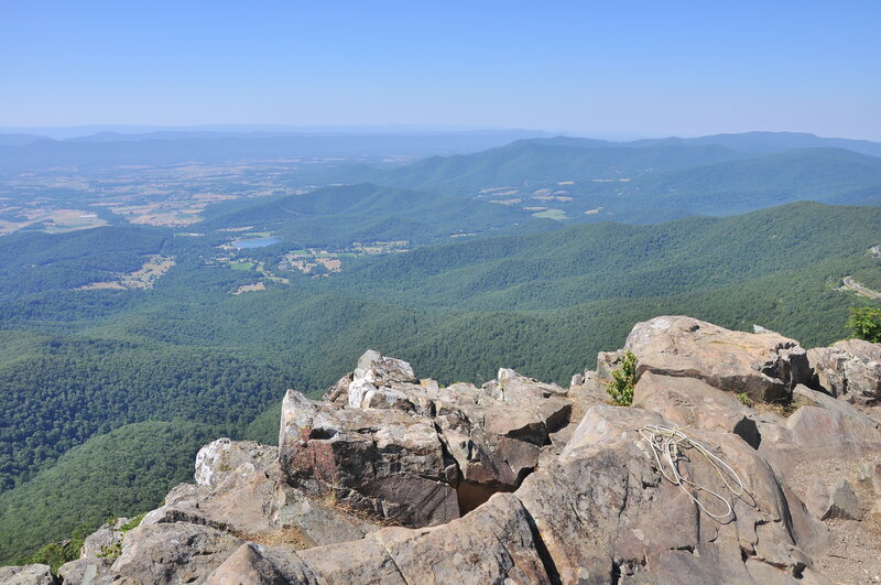 Mountain vista with rope