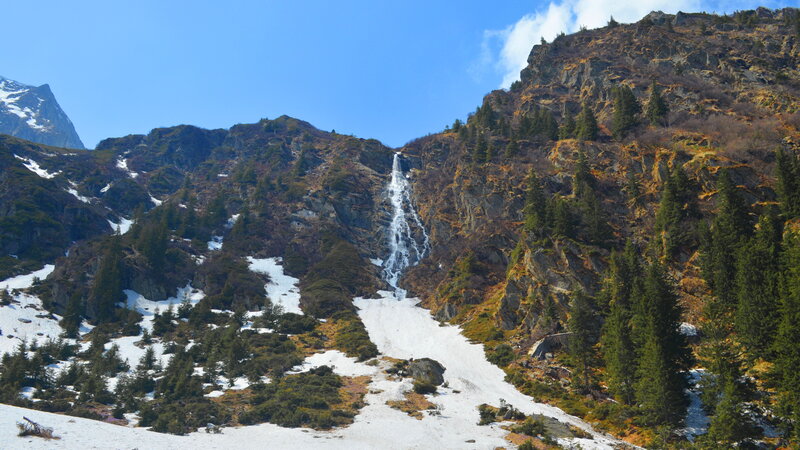Mountain Waterfall — Blue, Serene