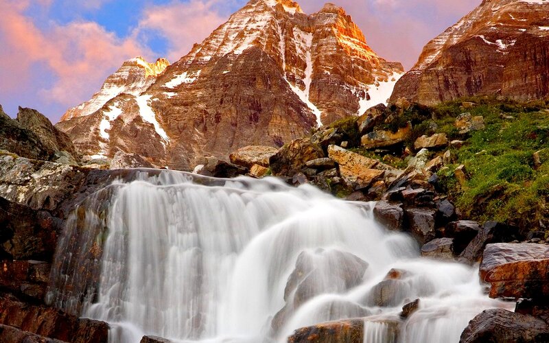 Mountain Waterfall — Blue