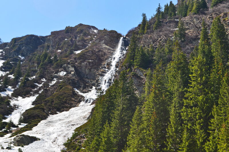 Mountain Waterfall — Green, Serene, Spring