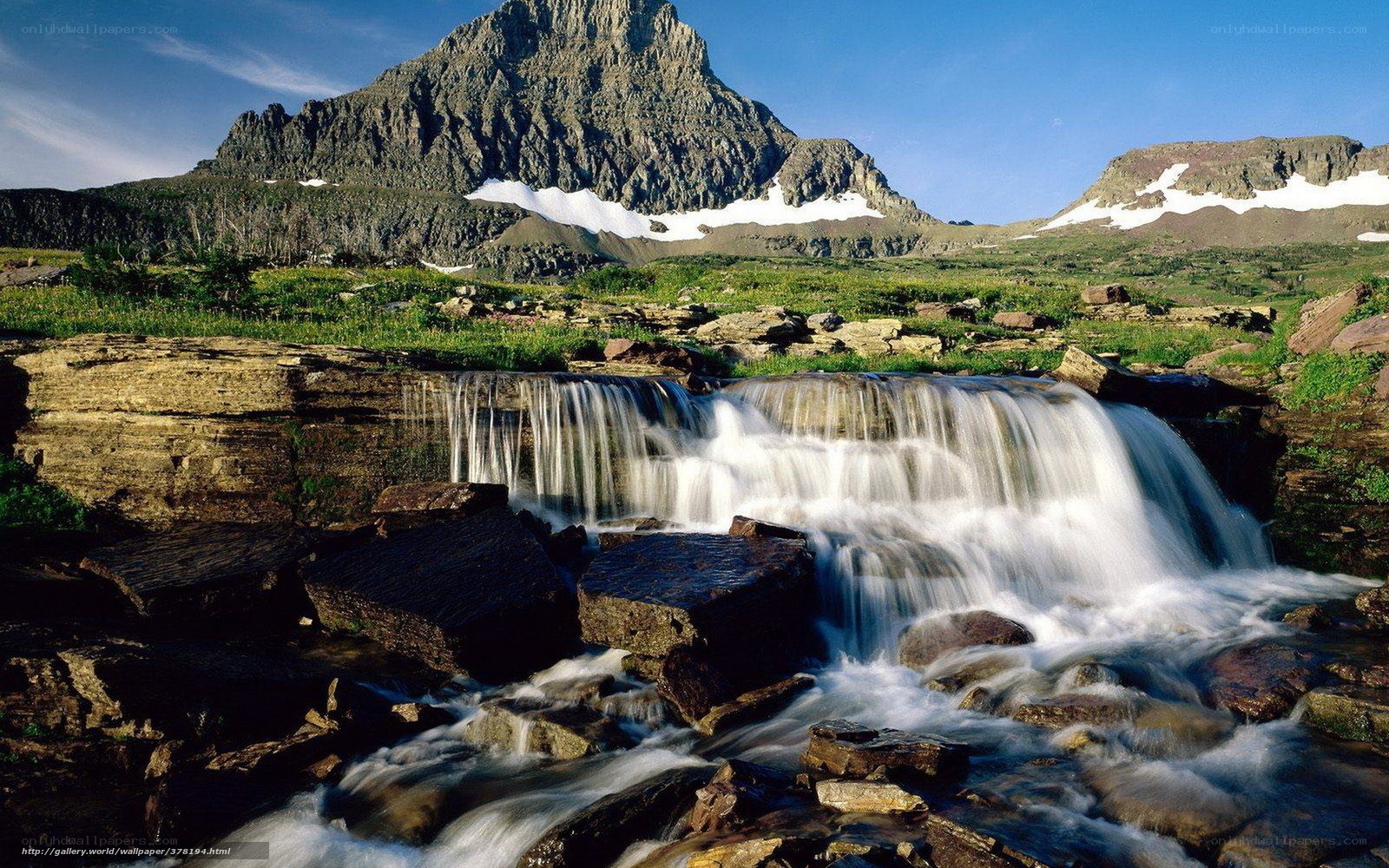 Mountain waterfall landscape