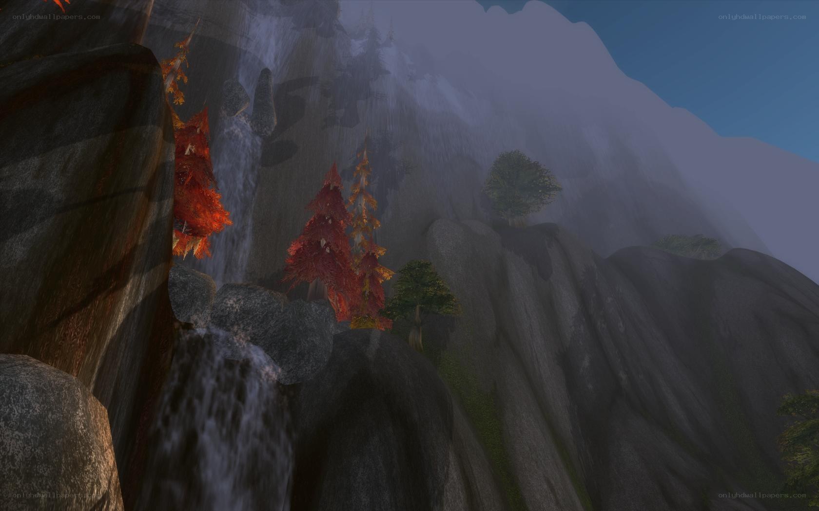 Mountain waterfall scene