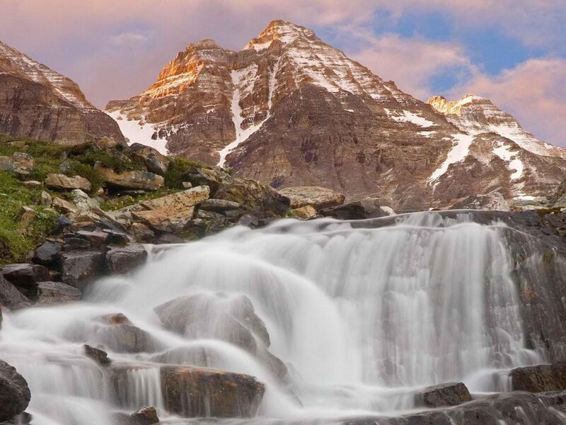 Mountain Waterfall — White, Serene