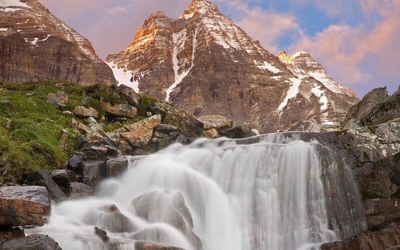 Mountain Waterfall — White