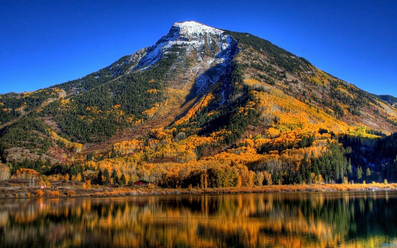 Mountain with Autumn Trees — Forest