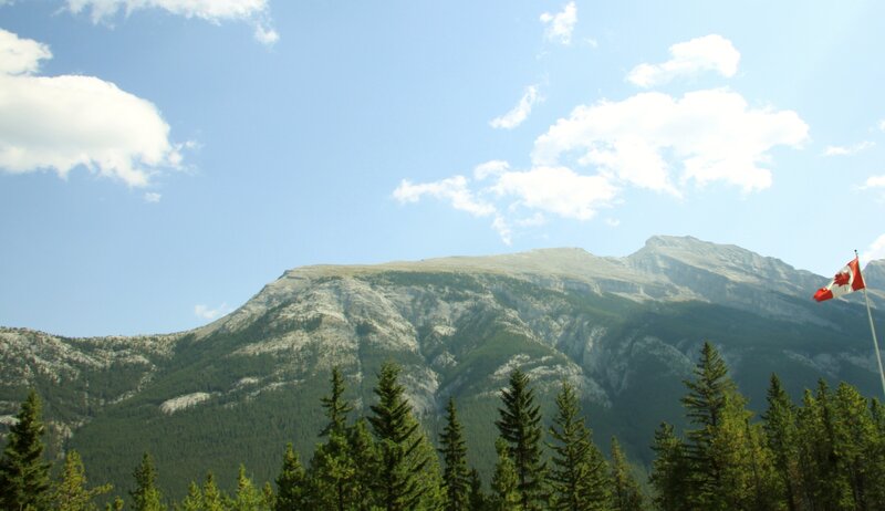 Mountain with Canadian Flag