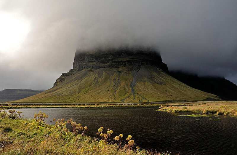 Mountain with Cloud Cover