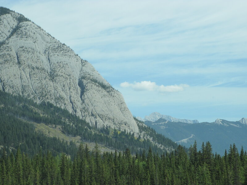 Mountain with Forest — Green, Serene, Afternoon, Photograph, Sky, Clouds