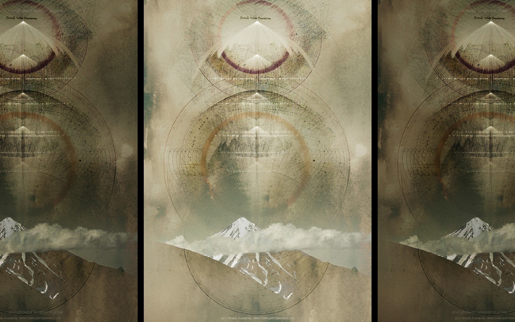 mountain with geometric overlay
