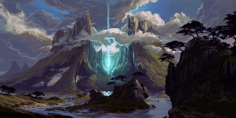 Mountain with Glowing Portal