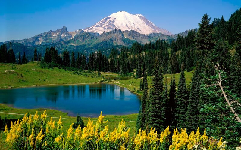 Mountain with Lake — Blue, Serene, Summer