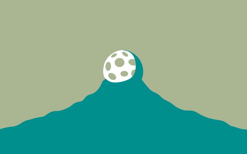 mountain with moon peak