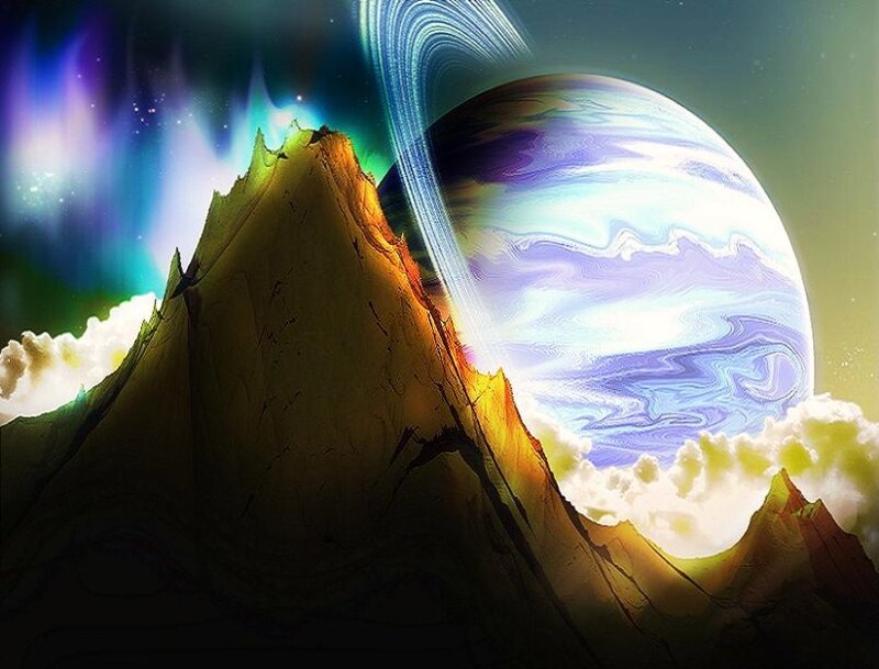 Mountain with Planet