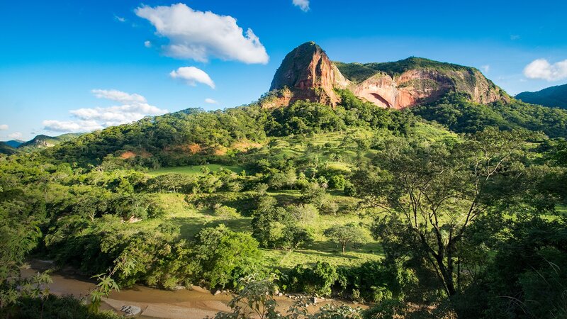 Mountain with Red Rock — Green