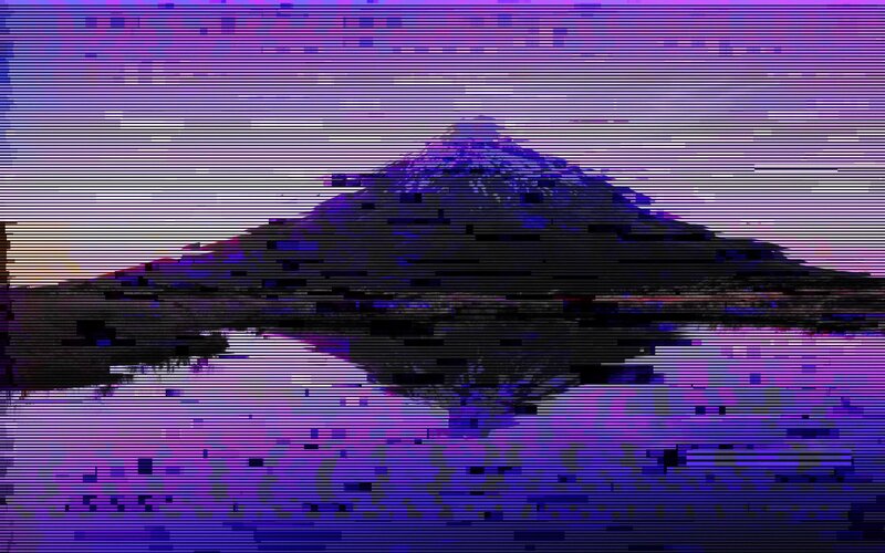 Mountain with Reflection — Purple