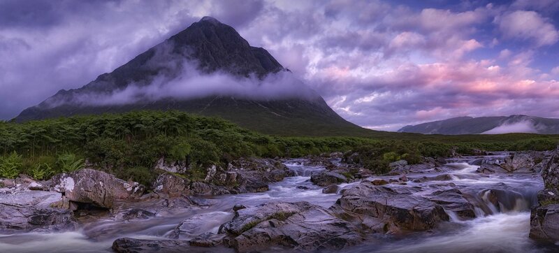 Mountain with River — Purple