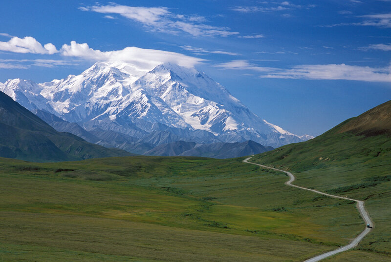 Mountain with Snow — Blue