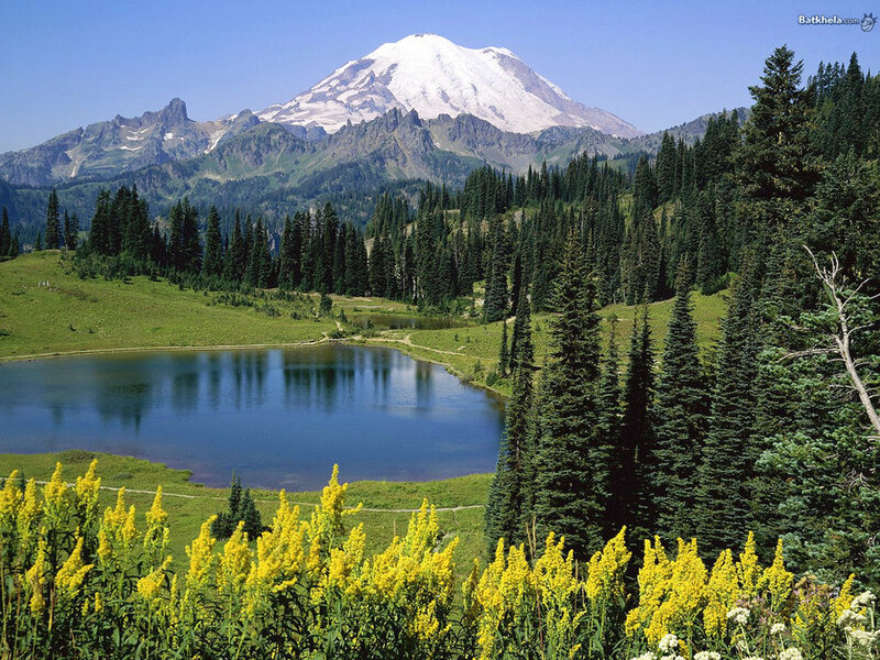 Mountain with Snow Cap — Blue