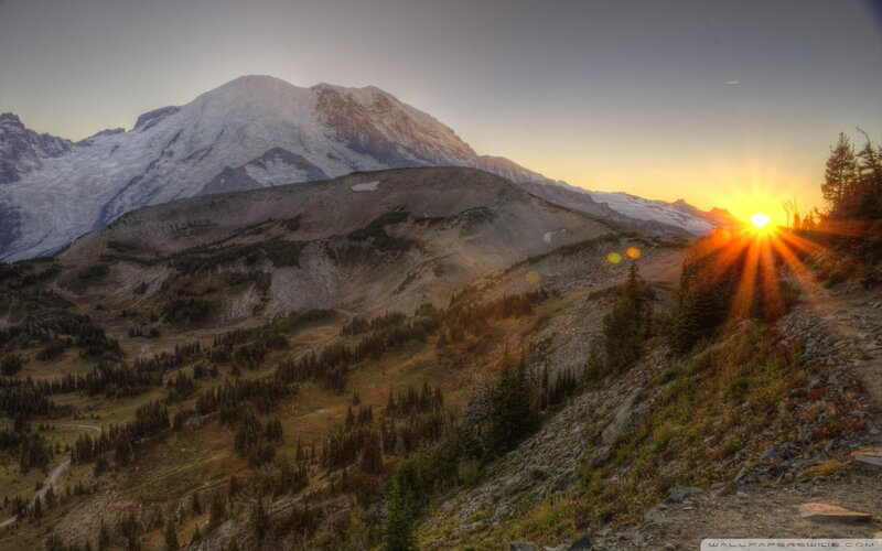 Mountain with Snow Cap — Orange