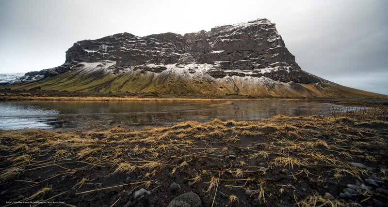 Mountain with Snow — Gray