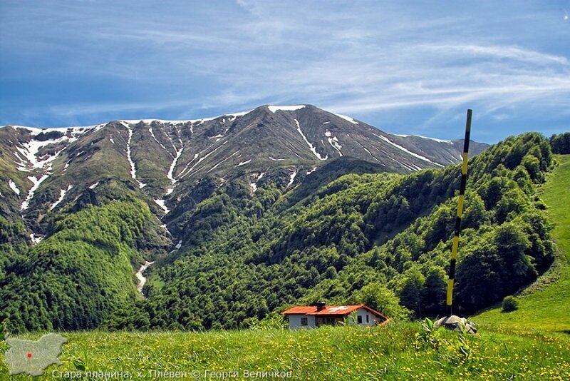 Mountain with Snow Patches