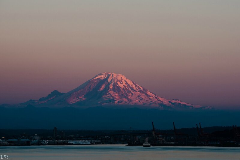 Mountain with Snow Peak — Purple